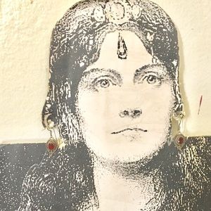 Vintage Sterling Garnet Pierced Drop Earrings